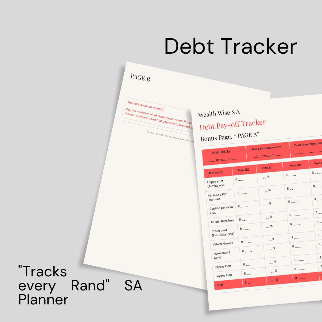 SA Budget Planner 2026 — 12-Month Financial Planner (Printable PDF | Instant Download)