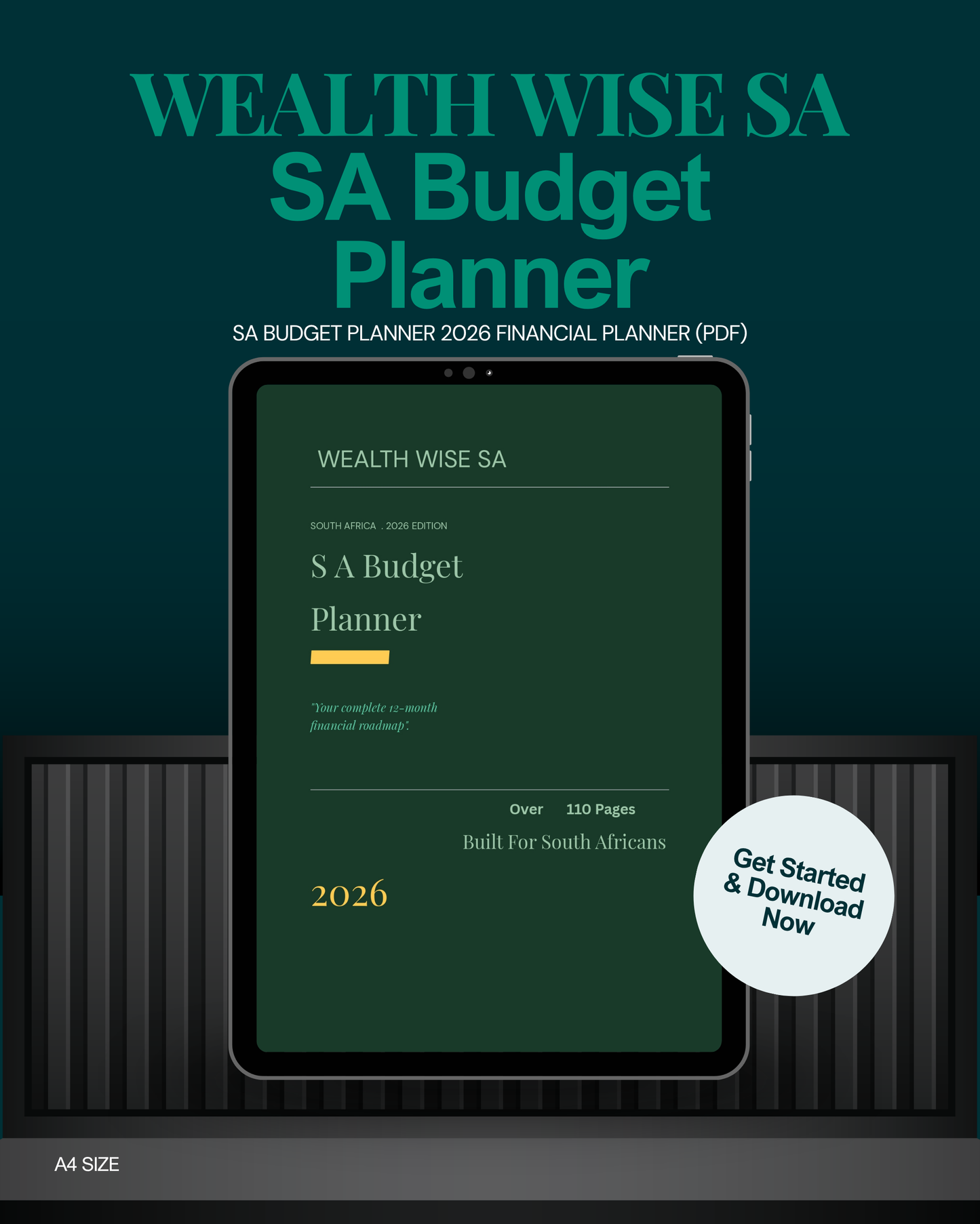 SA Budget Planner 2026 — 12-Month Financial Planner (Printable PDF | Instant Download)