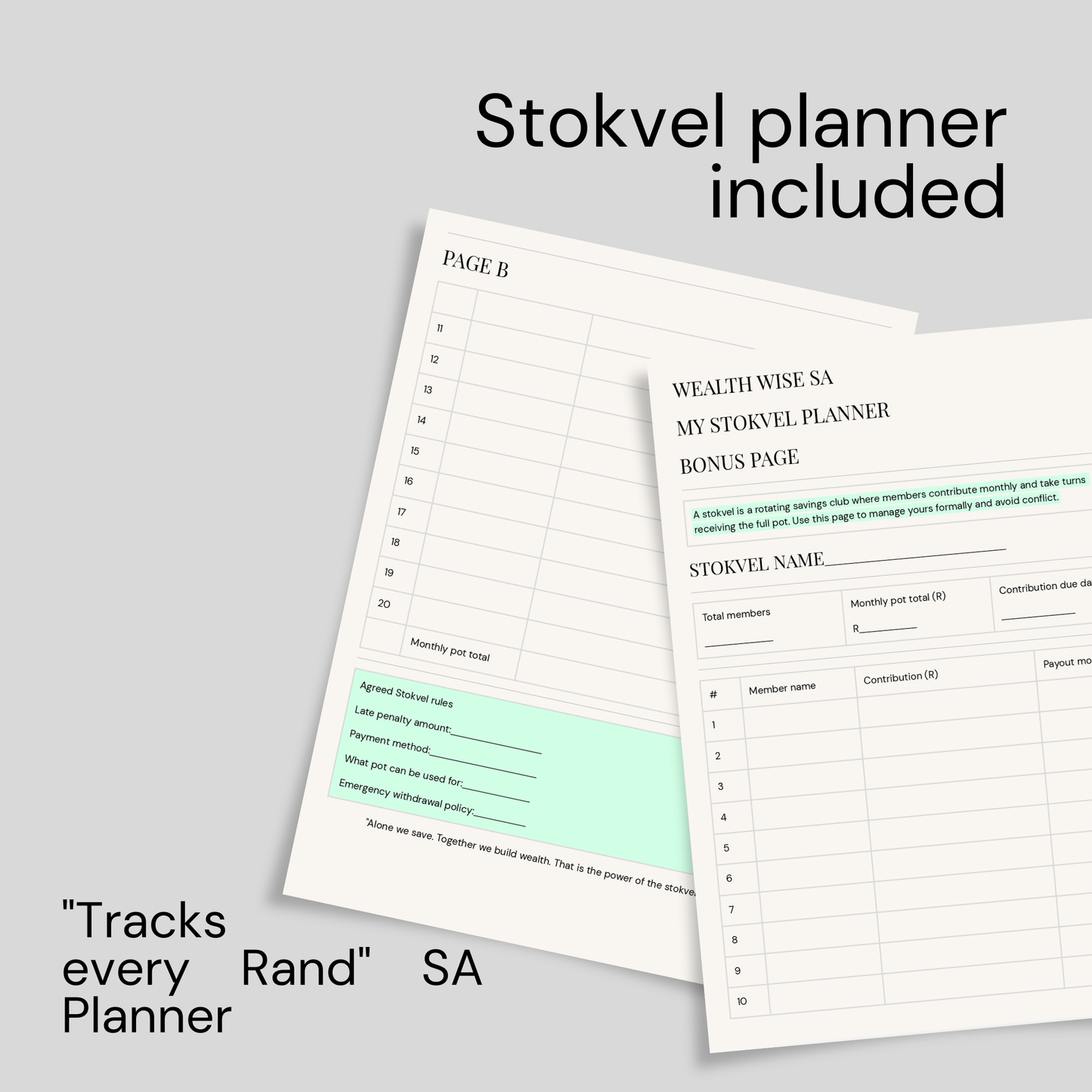 SA Budget Planner 2026 — 12-Month Financial Planner (Printable PDF | Instant Download)