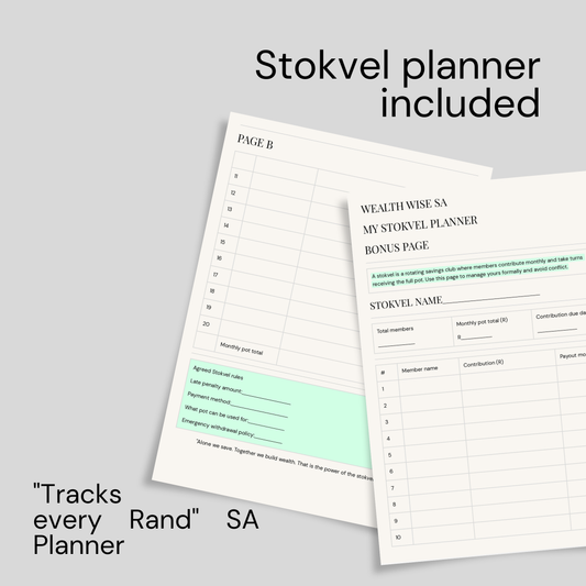 SA Budget Planner 2026 — 12-Month Financial Planner (Printable PDF | Instant Download)